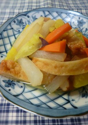 無加水鍋で・ひら天と野菜の煮物-レシピのメイン写真