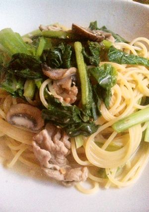 豚バラと小松菜の味噌クリームパスタ-レシピのメイン写真