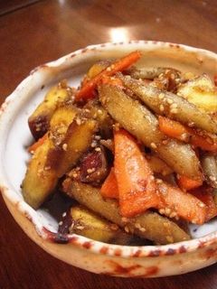 濃い味がうまい!秋の根菜太切りきんぴら-レシピのメイン写真