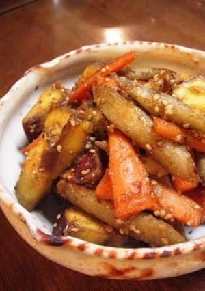 濃い味がうまい!秋の根菜太切りきんぴら-レシピのメイン写真