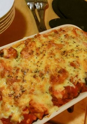鶏肉とキノコと南瓜のトマトパスタグラタン-レシピのメイン写真