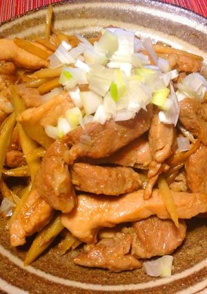 豚肉とごぼうのバター醤油炒め-レシピのメイン写真