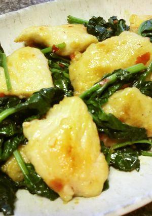 鶏胸肉とほうれん草のピリ辛炒め-レシピのメイン写真