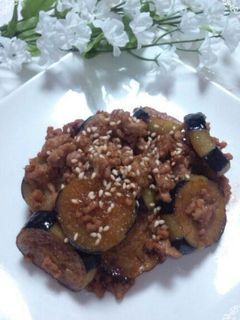 お弁当に♪挽き肉とナスのピリ辛炒め-レシピのメイン写真