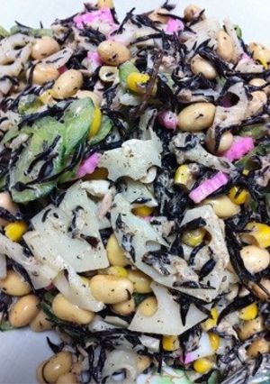 麺つゆマヨで大豆とひじきサラダ☆-レシピのメイン写真