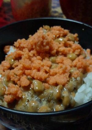 超簡単納豆鮭丼《息子作》-レシピのメイン写真