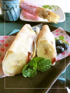 簡単おやつ⋆つぶあん×バナナの焼き春巻き-レシピのメイン写真