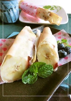 簡単おやつ⋆つぶあん×バナナの焼き春巻き-レシピのメイン写真
