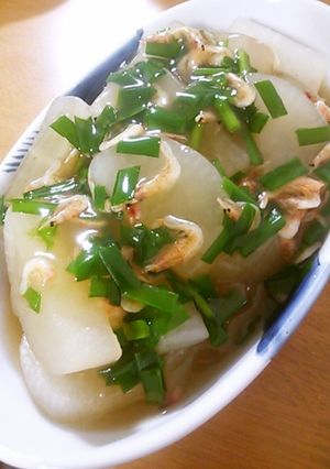 大根の煮物　ニラと桜えびのあんかけ-レシピのメイン写真