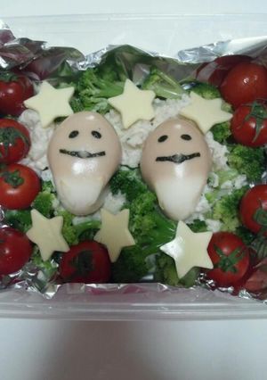 キャラ弁♪なめこ栽培キットのサラダ♪-レシピのメイン写真