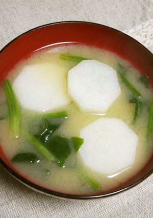 長芋とほうれん草の味噌汁-レシピのメイン写真