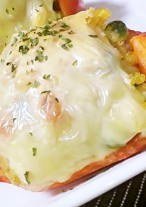 焼き飯パプリカ(カレー風味)♪-レシピのメイン写真