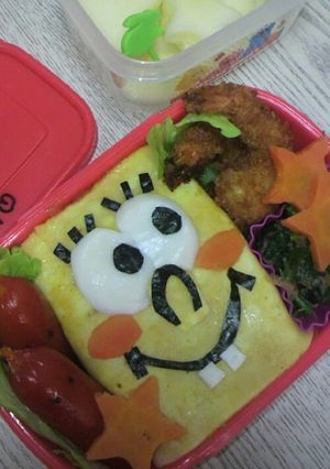 キャラ弁★スポンジボブ オムライス-レシピのメイン写真