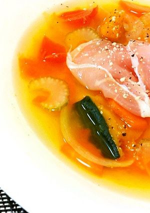 野菜がうまい！ミネストローネ 生ハムのせ-レシピのメイン写真