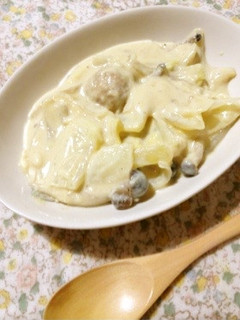 ヘルシー♪白菜と肉団子の豆乳クリーム煮-レシピのメイン写真