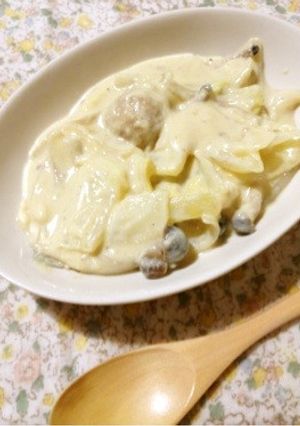 ヘルシー♪白菜と肉団子の豆乳クリーム煮-レシピのメイン写真