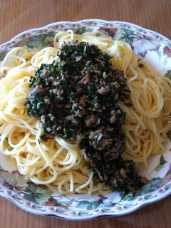 ニラ肉味噌スパゲッティ-レシピのメイン写真