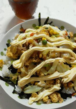 野菜とツナのずぼらどんぶり-レシピのメイン写真
