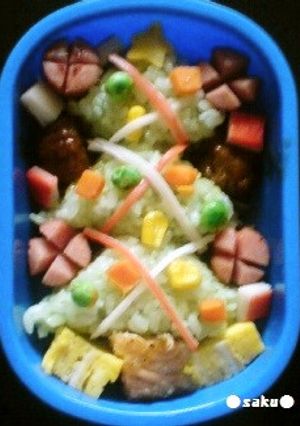 お弁当♪クリスマスツリー弁当-レシピのメイン写真