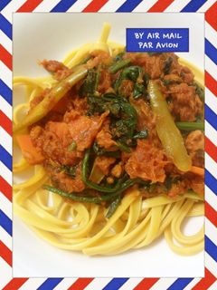 簡単残り物トマトソースパスタ-レシピのメイン写真