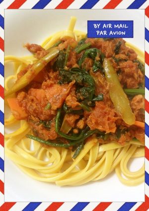 簡単残り物トマトソースパスタ-レシピのメイン写真