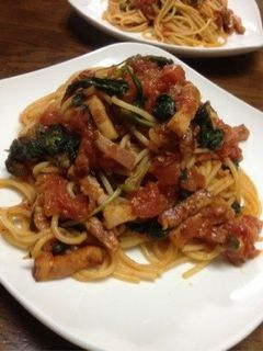 ベーコンほうれん草☆トマトパスタ-レシピのメイン写真
