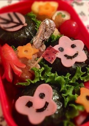簡単キャラ弁✾ハムでかわいいおにぎり♡-レシピのメイン写真