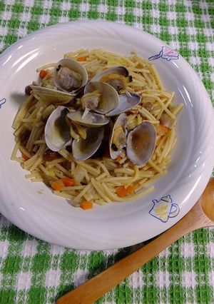 スプーンで食べる秋野菜パスタ-レシピのメイン写真
