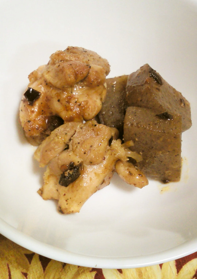 鶏もも肉と蒟蒻の豆鼓炒め煮-レシピのメイン写真