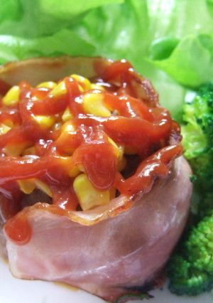 クッキングシートで包み蒸し【ハンバーグ】-レシピのメイン写真