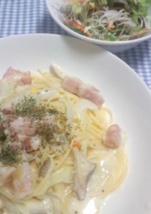 エリンギとベーコンのクリームパスタ-レシピのメイン写真