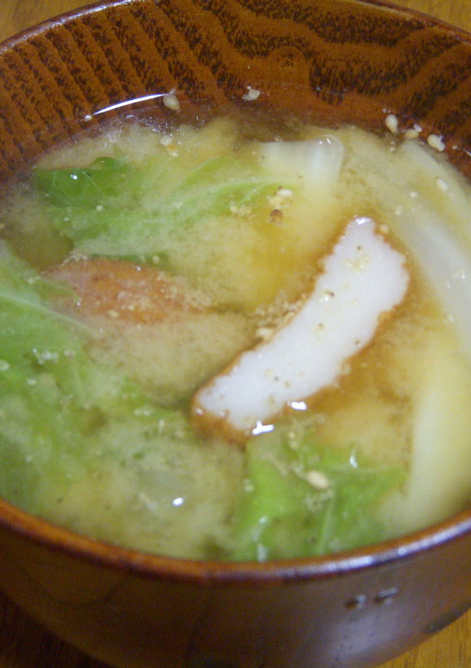 ★ごま香る白菜とさつま揚げのみそ汁★-レシピのメイン写真