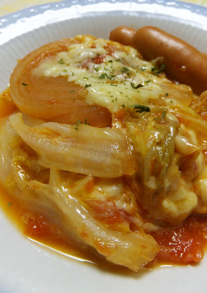 白菜と玉ねぎのトマトチーズ煮-レシピのメイン写真