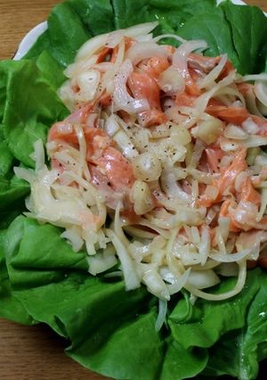 男の料理!サーモンマリネ風サラダ-レシピのメイン写真