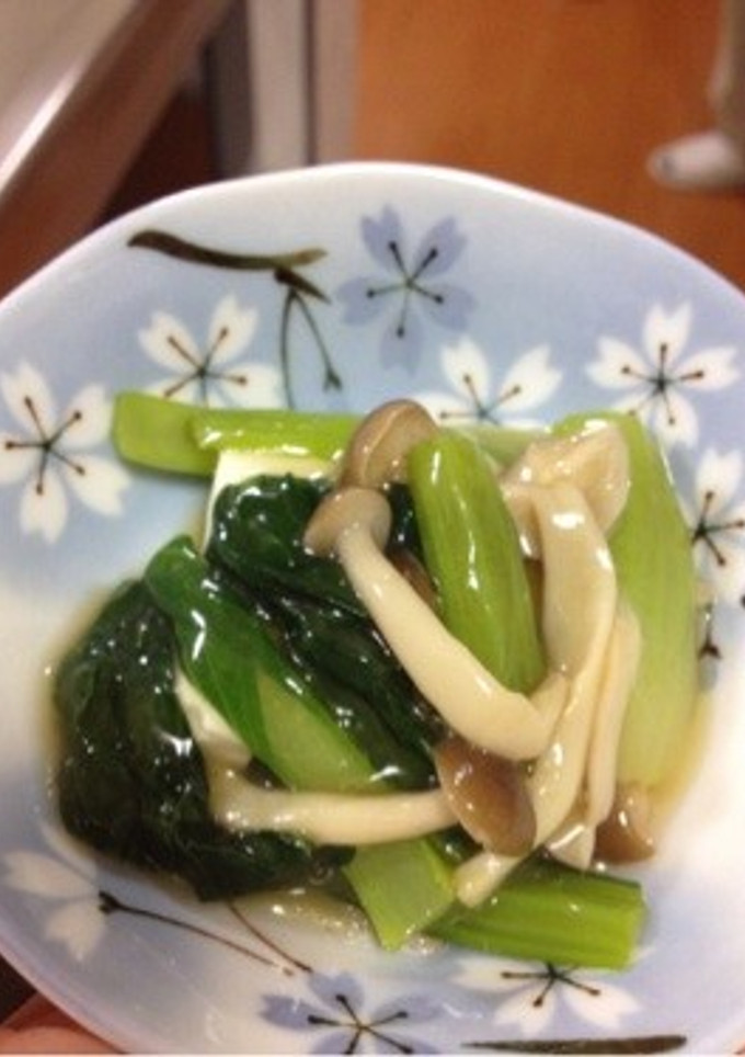 副菜：ビタミン菜としめじの中華風煮浸し-レシピのメイン写真