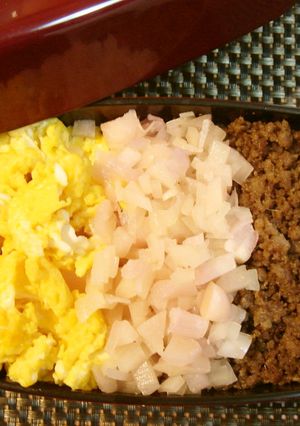 岩下新生姜☆三色そぼろ弁当！-レシピのメイン写真