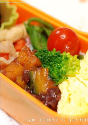 お弁当にレンジで簡単♪カボチャのいとこ煮-レシピのメイン写真