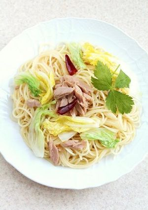 白菜とツナのぺペロンチーノ-レシピのメイン写真