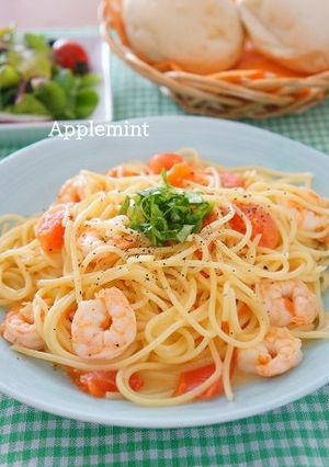 フレッシュトマトと海老のクリームパスタ-レシピのメイン写真