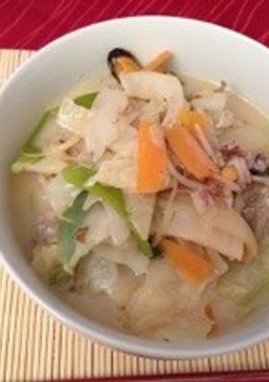 自家製ちゃんぽん〜パスタで海外でも中華麺-レシピのメイン写真