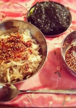 韓国家庭のピリ辛もやしご飯-レシピのメイン写真