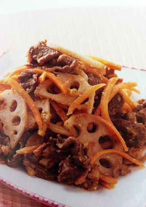 ご飯がすすむ!牛肉と根菜のごまみそ炒め☆-レシピのメイン写真