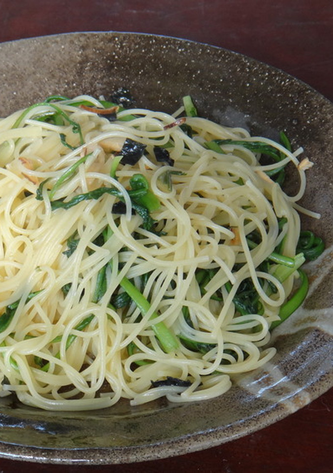 [簡単]春菊の和風パスタ松茸風-レシピのメイン写真