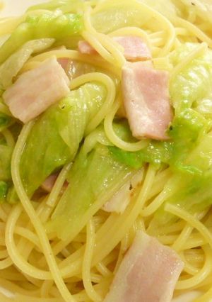 簡単レタスとベーコンのあっさりパスタ-レシピのメイン写真