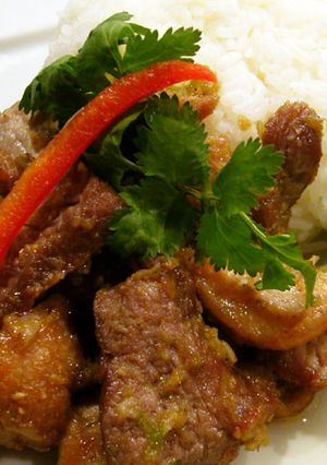 鶏味塩 de 豚バラ肉の唐揚げご飯-レシピのメイン写真