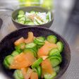 野菜のおかず☆トマトときゅうりの塩麹和え