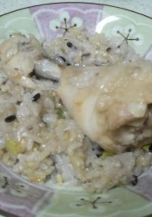 炊飯器で作る、和風、鶏の雑穀おこわ-レシピのメイン写真