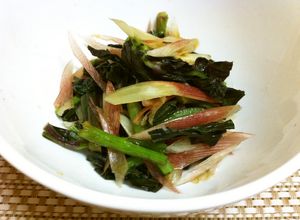 ヘルシー！金時草とみょうがのポン酢和え-レシピのメイン写真