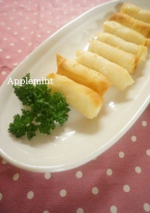 ワンタンの皮でチーかまのミニ春巻き-レシピのメイン写真