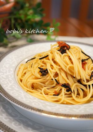 あえるだけ✿ 梅と塩昆布のパスタ✿-レシピのメイン写真